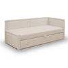 JUGENDBETT Caprili Hellbeige ausziehbar für 2 Personen - Ecru/Schwarz, Holz/Textil (82/189cm) - Selsey