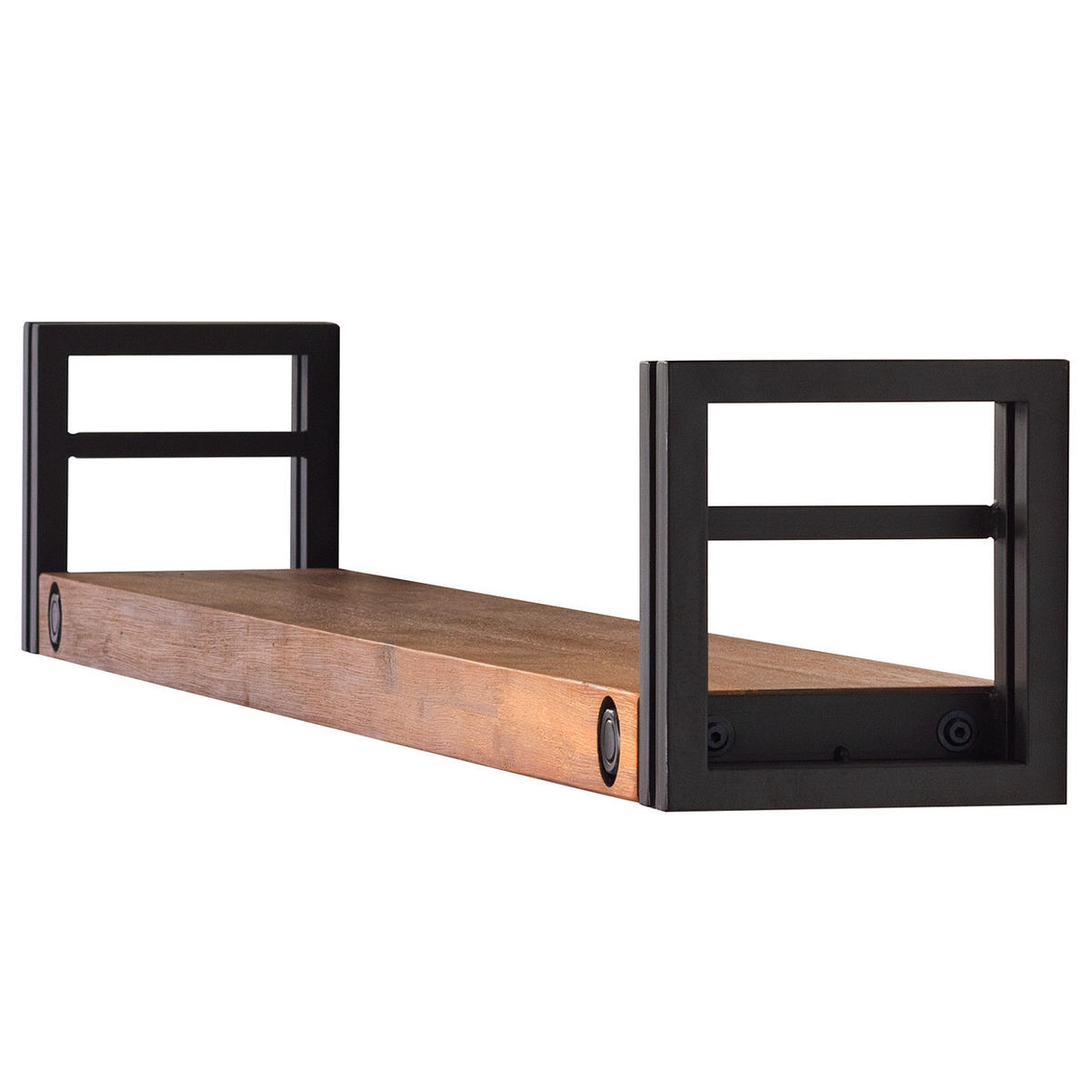 WANDBOARD mit Seitenleisten - Akazie massiv / Metall - Akaziefarben, Holz (150/19/20cm) - home24