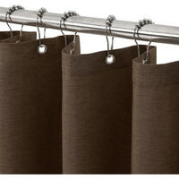 DUSCHVORHANG Leinenoptik 92 x 182 cm Braun - Braun, Textil (92/182cm)