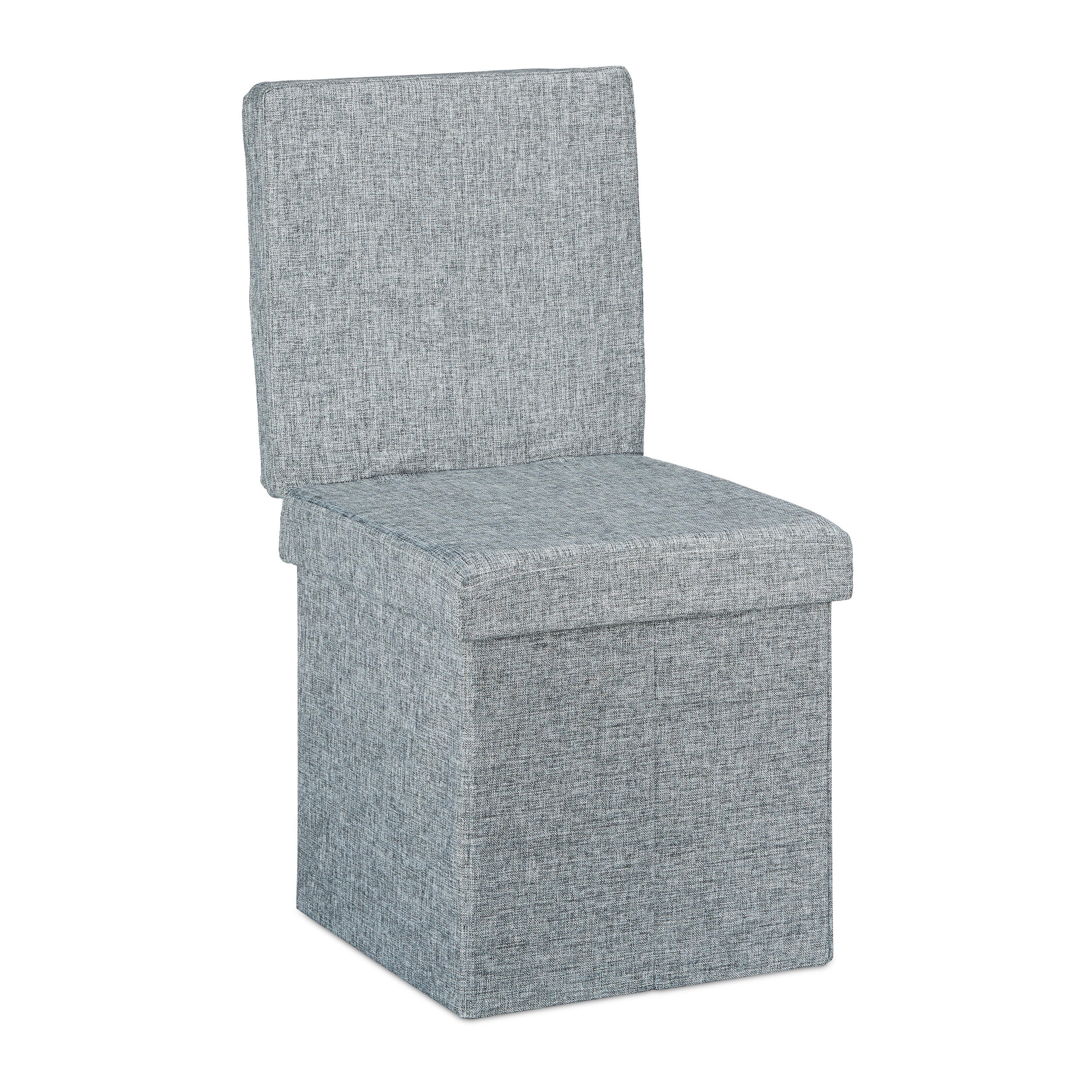 FALTBARER Sitzhocker - Grau, Holzwerkstoff/Textil (38/73/38cm) - Relaxdays