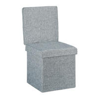 FALTBARER Sitzhocker - Grau, Holzwerkstoff/Textil (38/73/38cm) - Relaxdays