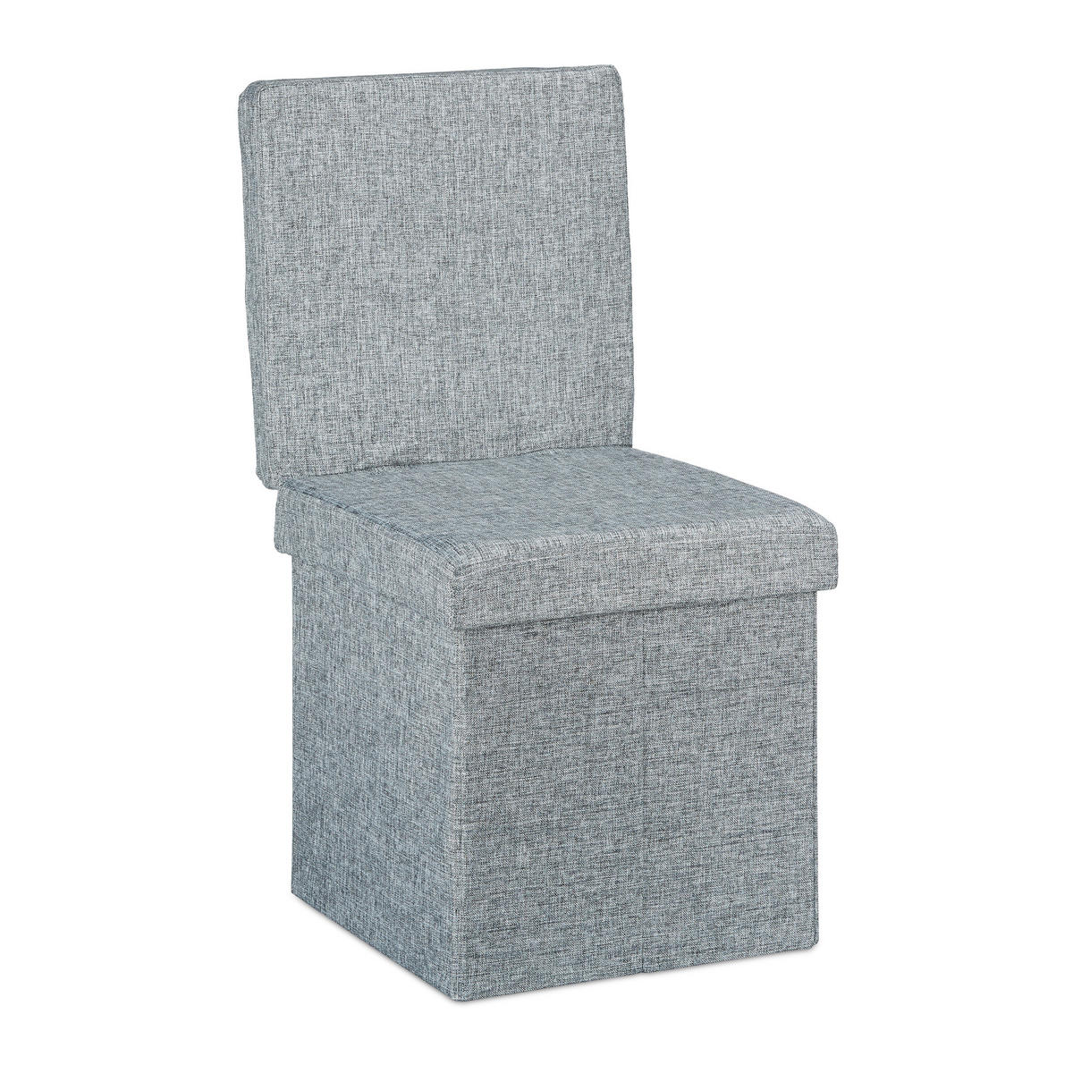 FALTBARER Sitzhocker - Grau, Holzwerkstoff/Textil (38/73/38cm) - Relaxdays
