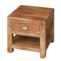 NACHTKOMMODE - Akazie massiv - Akaziefarben, Holz/Metall (42/40/40cm) - home24