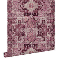 TAPETE orientalisches Kelim-Patchwork 53 cm x 10.05 m - Pink, Papier (53/1000cm) - ESTAhome