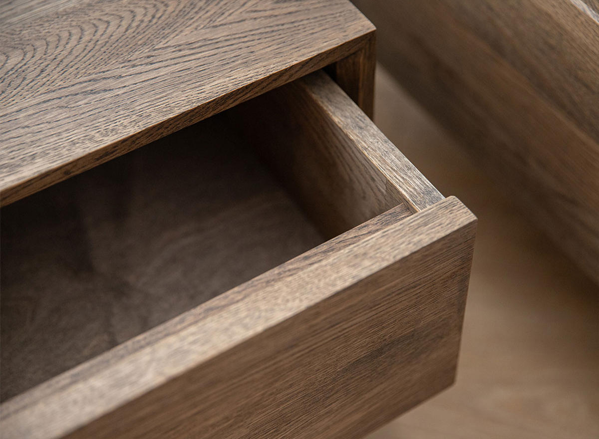 2ER-SET NACHTKONSOLE Adria Smoke Wildeiche 50 / 35 / 35cm - Eichefarben, Holz (50/35/35cm) - Feldmann-Wohnen