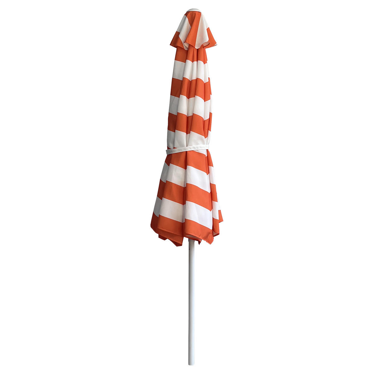 SONNENSCHIRM Bandol Orange und Weiß gestreift Ø 2,70 m - Orange, Textil (270/270cm) - Happy Garden
