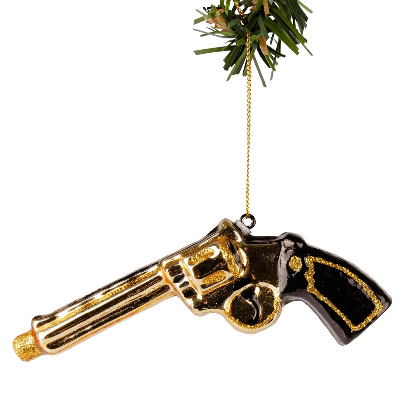 WEIHNACHTSKUGEL Pistole 12 cm - Goldfarben, Glas (3/6/1cm)