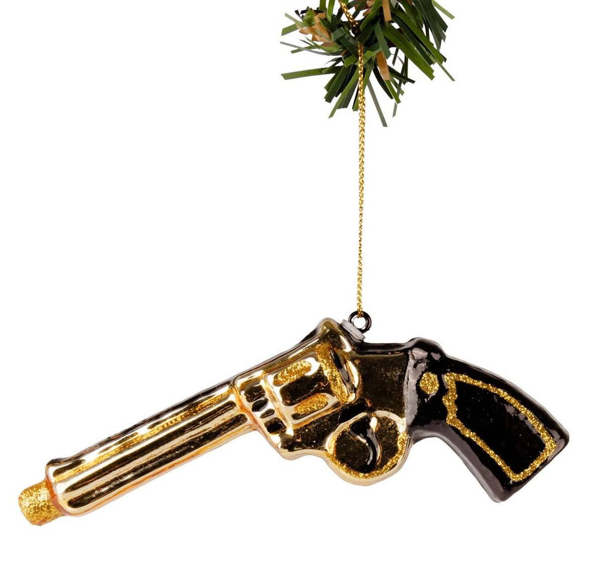 WEIHNACHTSKUGEL Pistole 12 cm - Goldfarben, Glas (3/6/1cm)