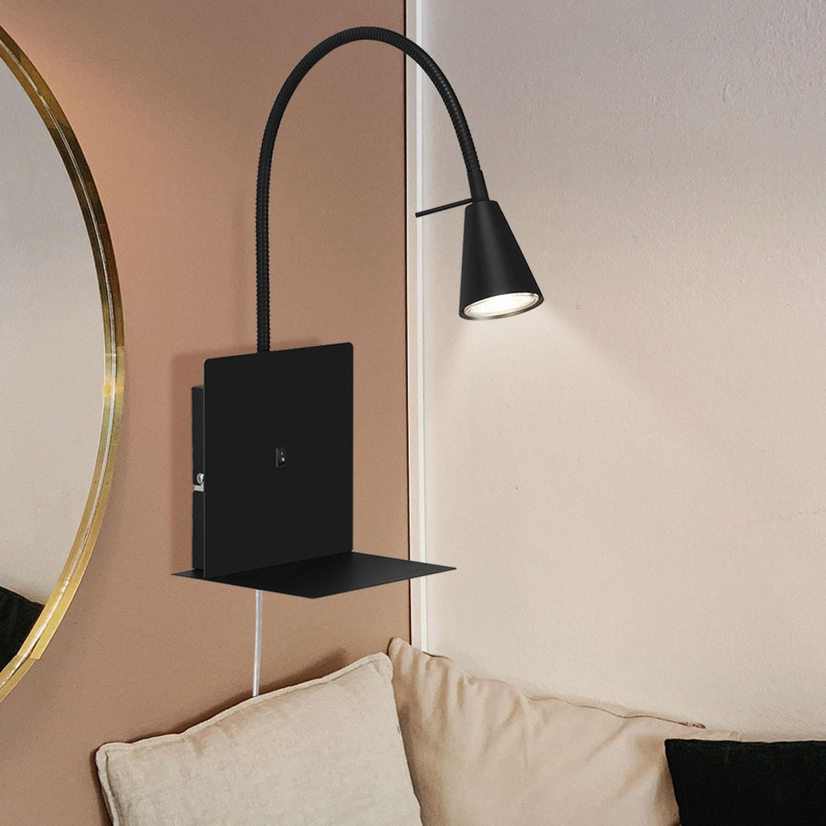 LED WANDLEUCHTE Metall Schwarz Matt - Schwarz, Metall (16/45.5/10cm) - Briloner