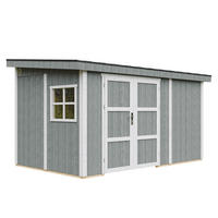 GARTENHAUS 8,68 m² - H231x248x412 cm - Ohne Boden und Seitenwand – M939B-CAVERN STEEL - Dunkelgrau, Holz (236/231/368cm) - Timbela