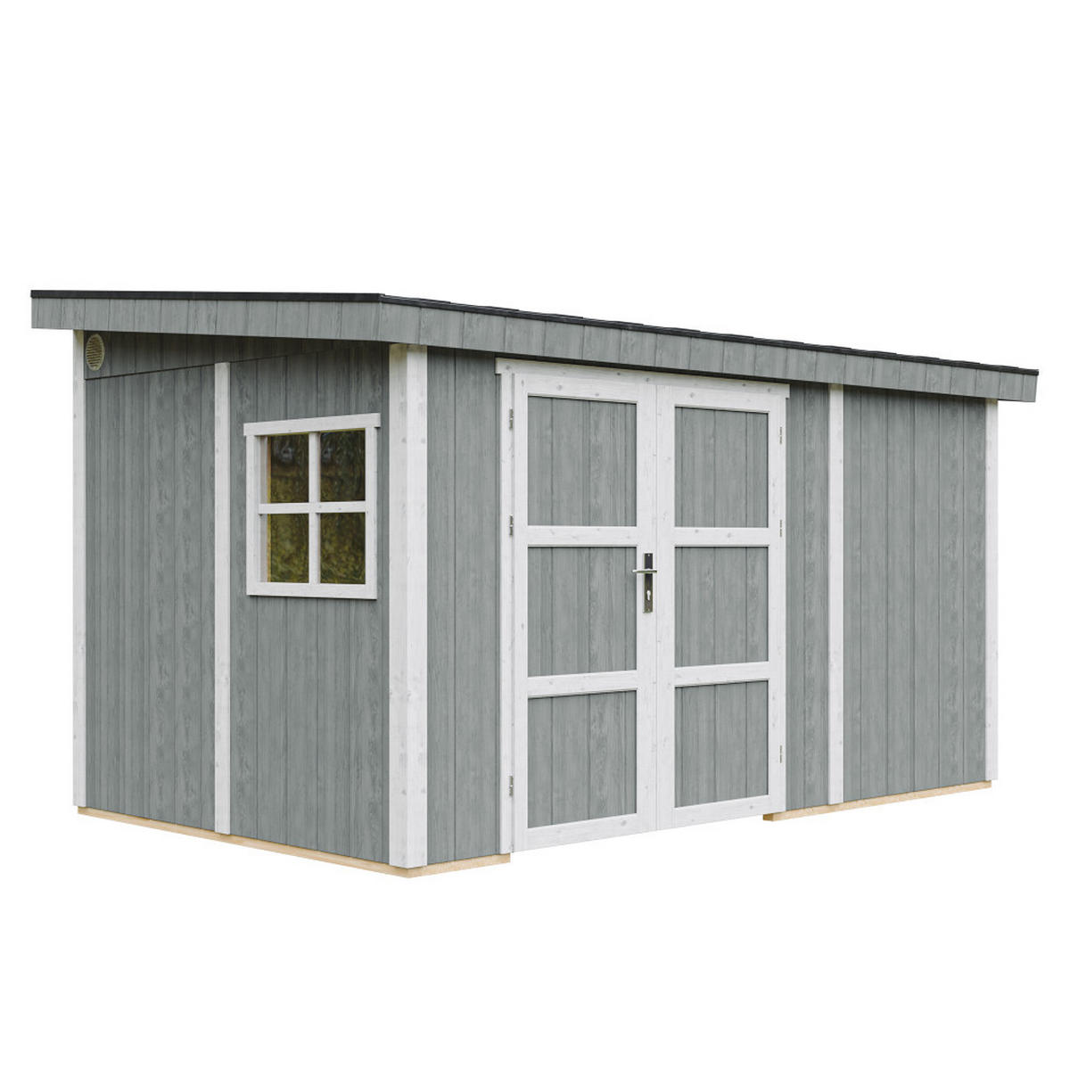 GARTENHAUS 8,68 m² - H231x248x412 cm - Ohne Boden und Seitenwand – M939B-CAVERN STEEL - Dunkelgrau, Holz (236/231/368cm) - Timbela