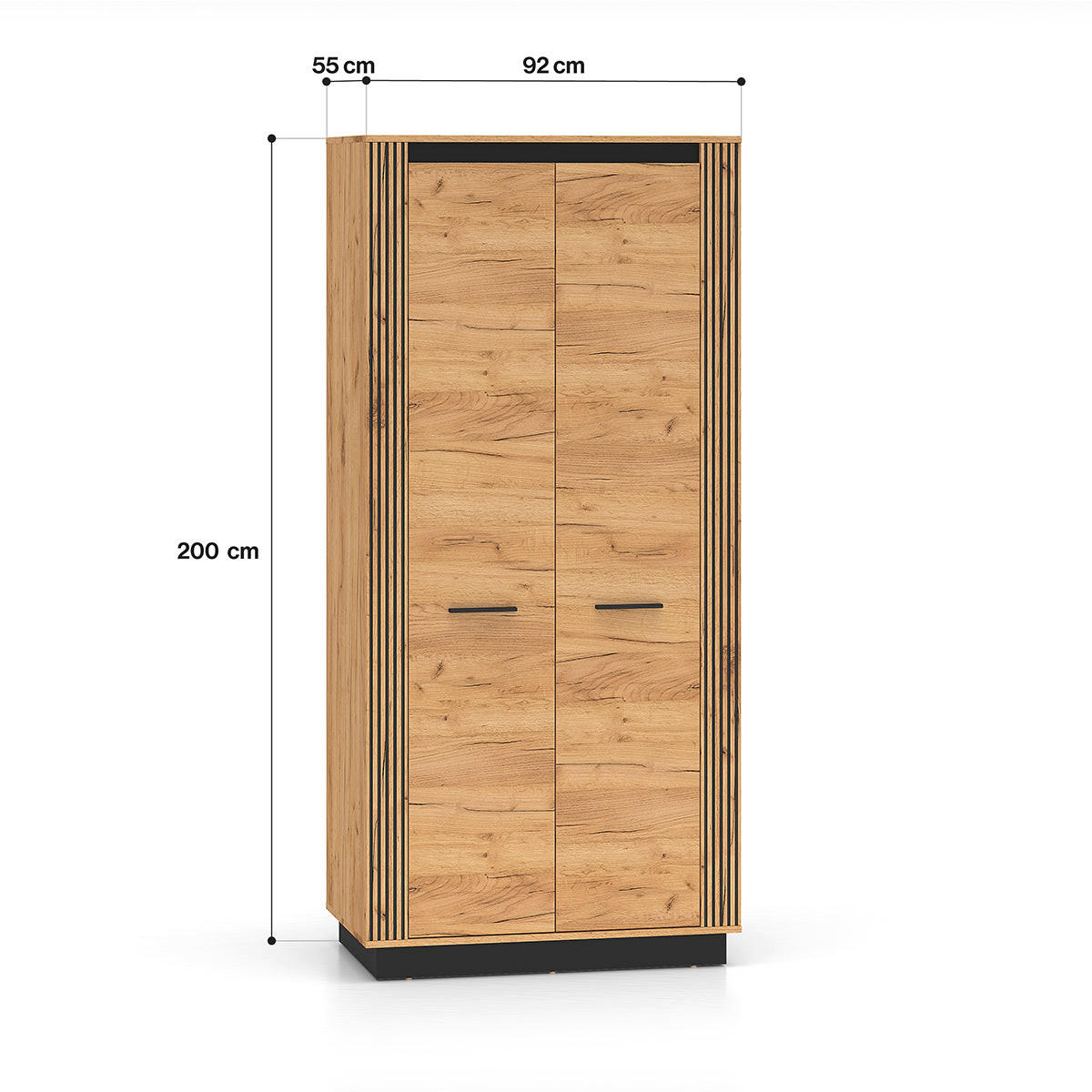 KLEIDERSCHRANK 2 Türen Solal Holz - Braun, Holzwerkstoff (92/200/55cm) - Petits-meubles