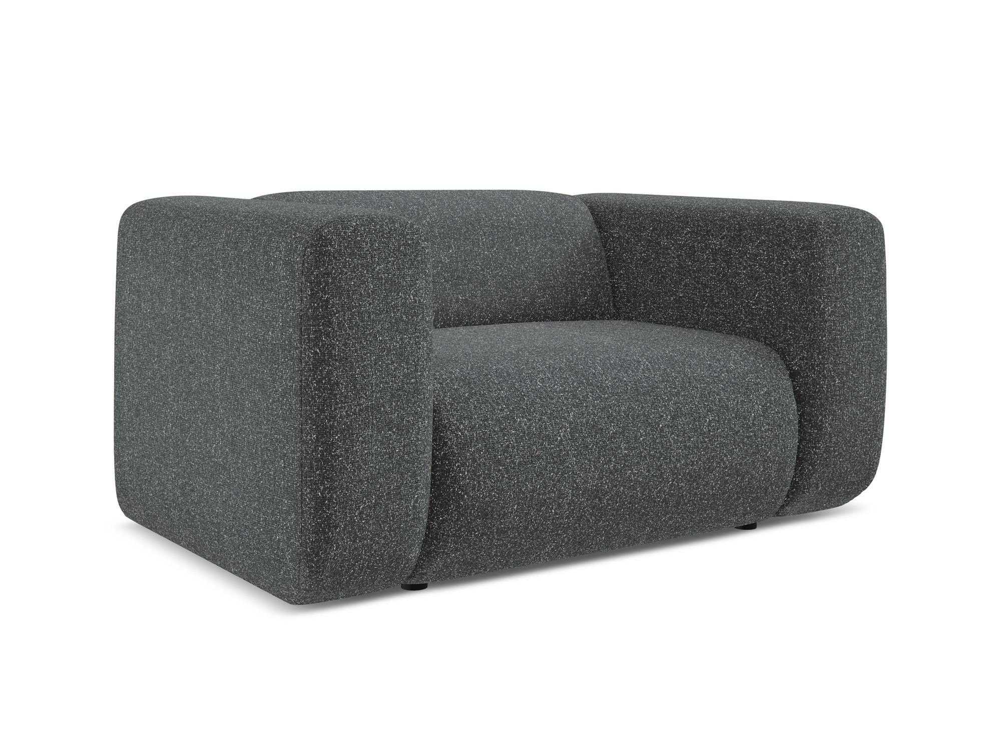 SESSEL Strukturstoff Stoff Grau - Schwarz/Graphitfarben, Kunststoff/Textil (137/70/89cm) - Makamii