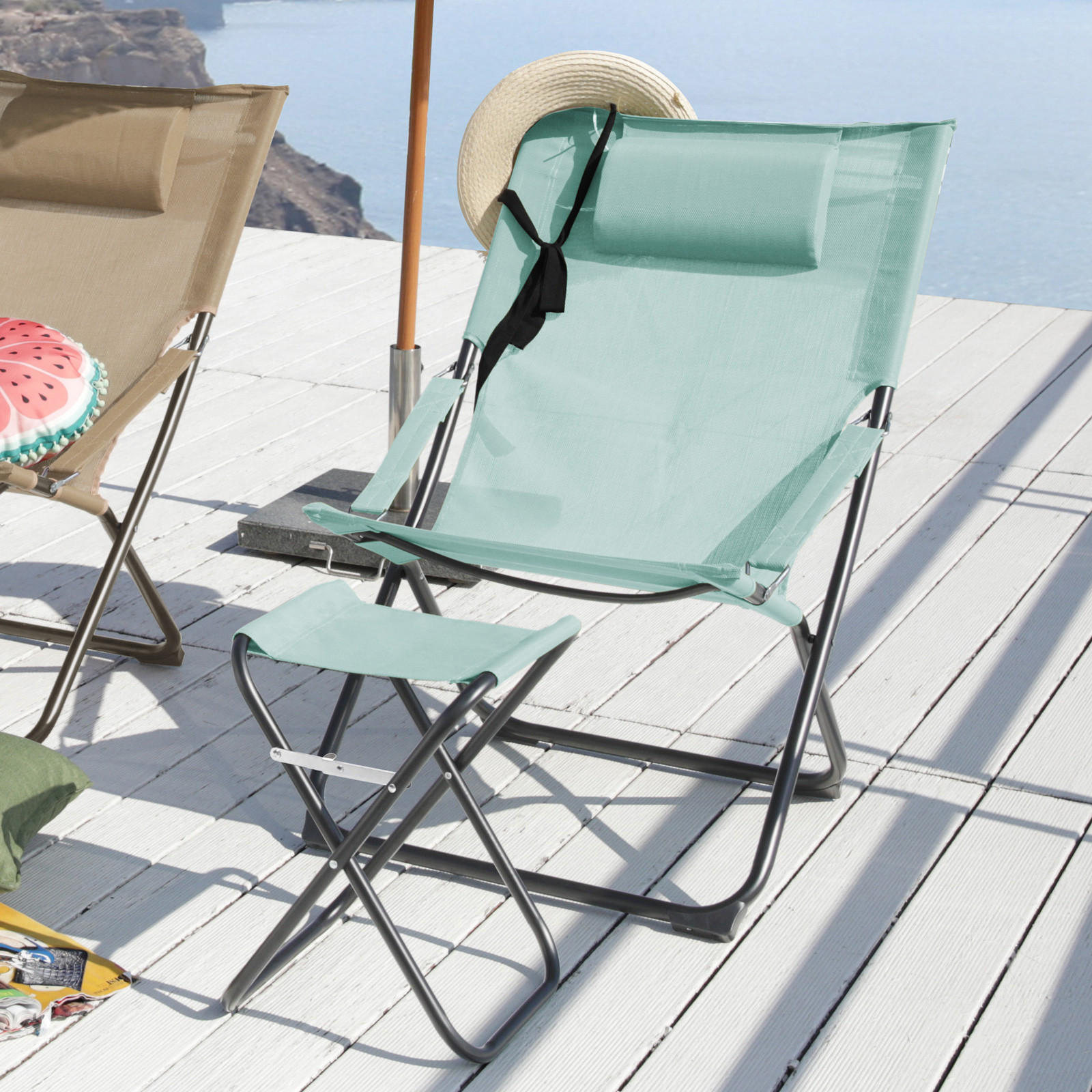 Thumbnail - Svita Relaxsessel, Blau, Metall, 61x93x77 cm, Gartenmöbel, Gartenstühle, Gartenstühle