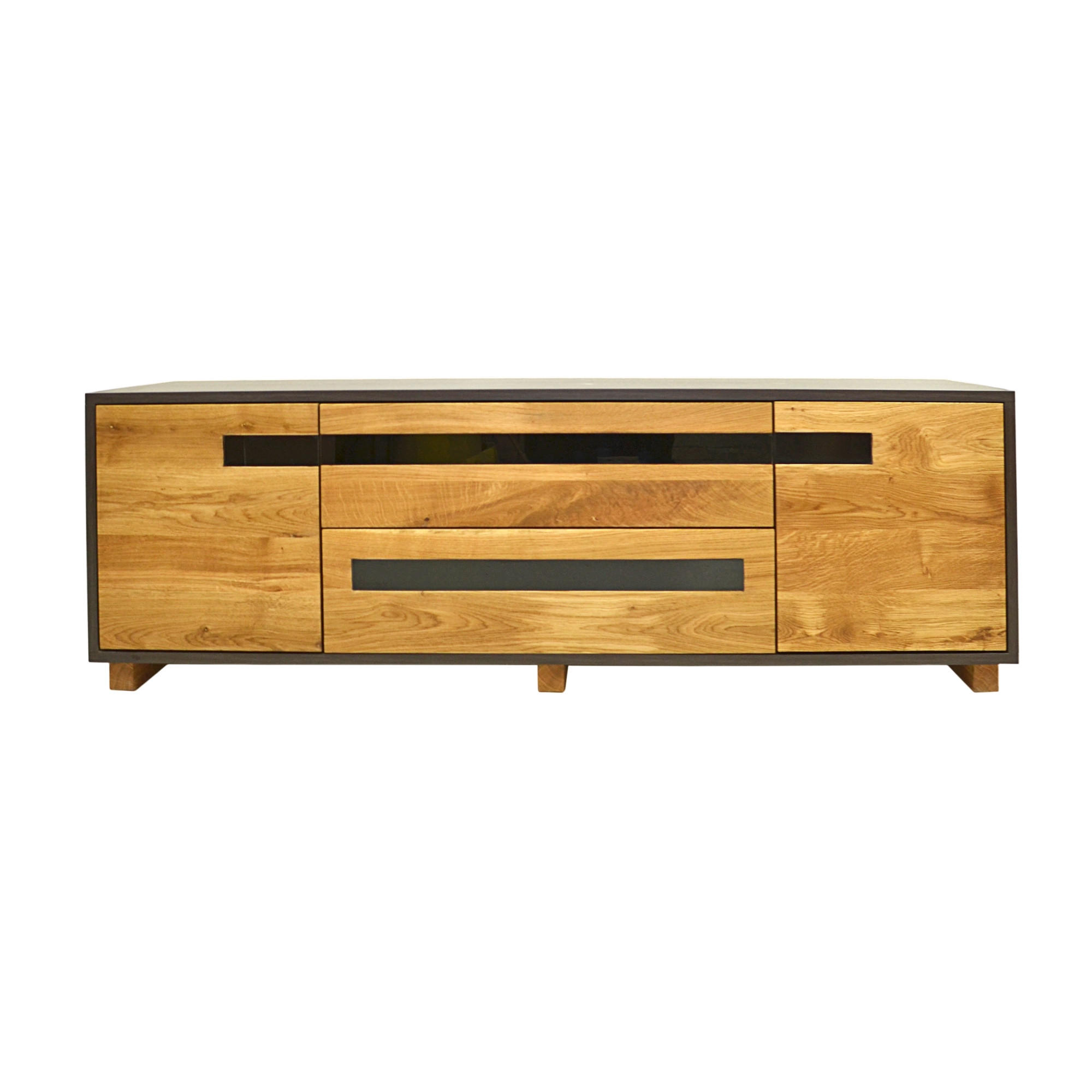 LOWBOARD aus Massivholz mit 2 Schubladen 155 cm breit LAGOS - Eichefarben, Holz (155/50/40cm) - Rawood Furniture