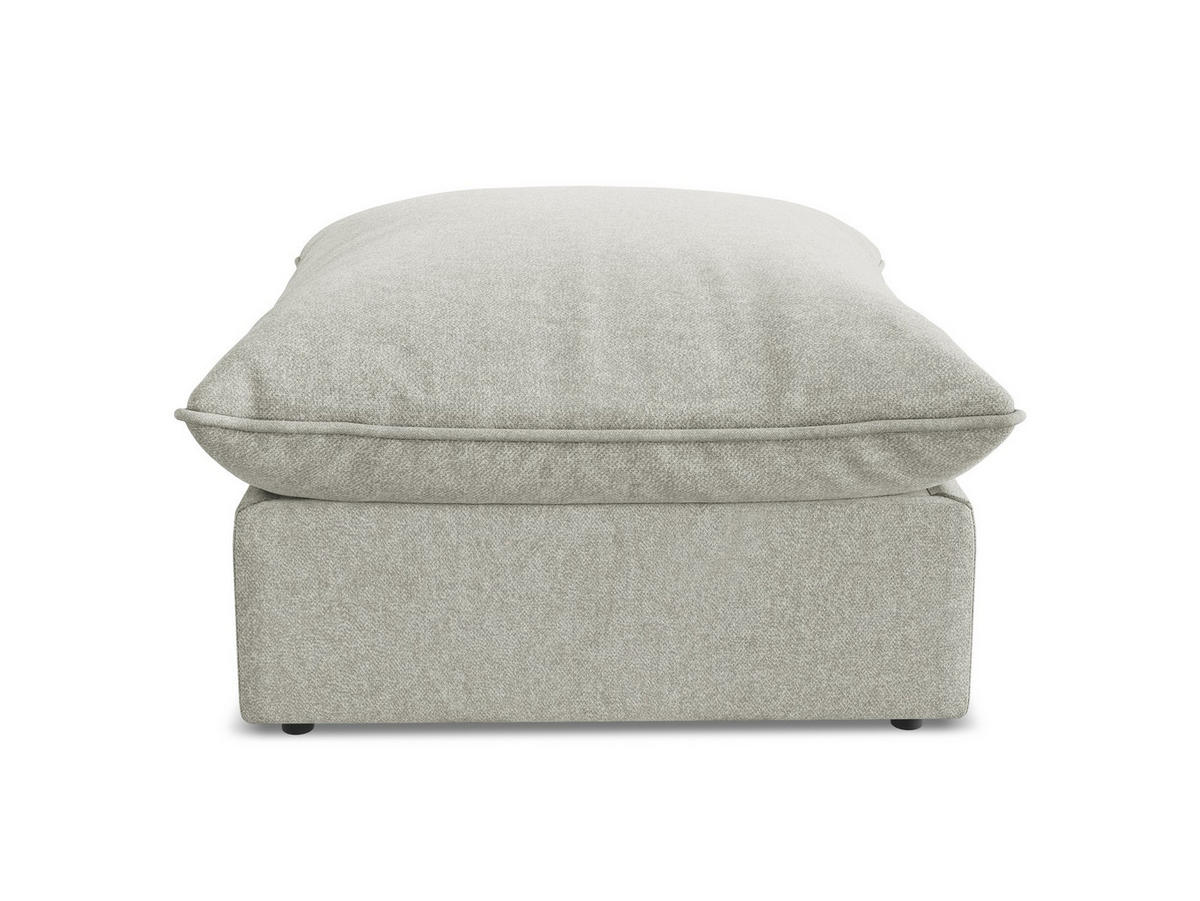 POUF Samt Stoff Grau - Hellgrau/Schwarz, Holzwerkstoff/Kunststoff (75/45/75cm) - Makamii