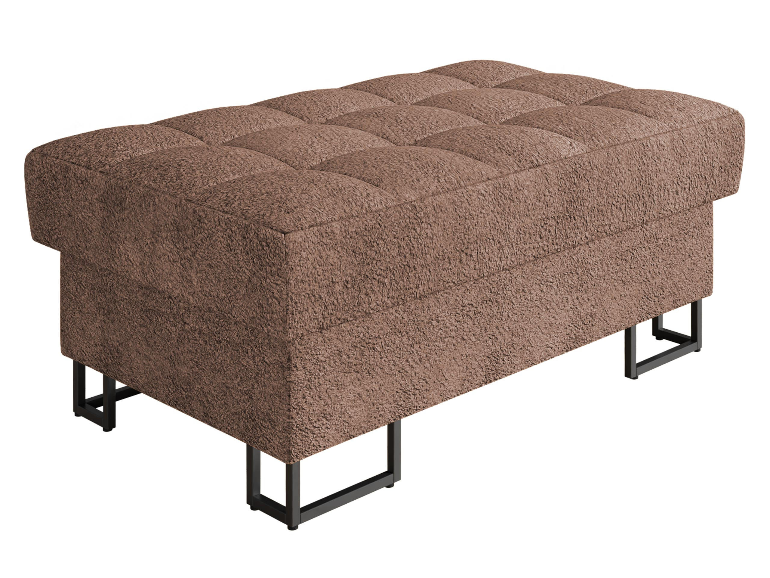 POLSTERHOCKER Laris - Hellbraun/Schwarz, Holz/Textil (106/44/67cm) - MIRJAN24