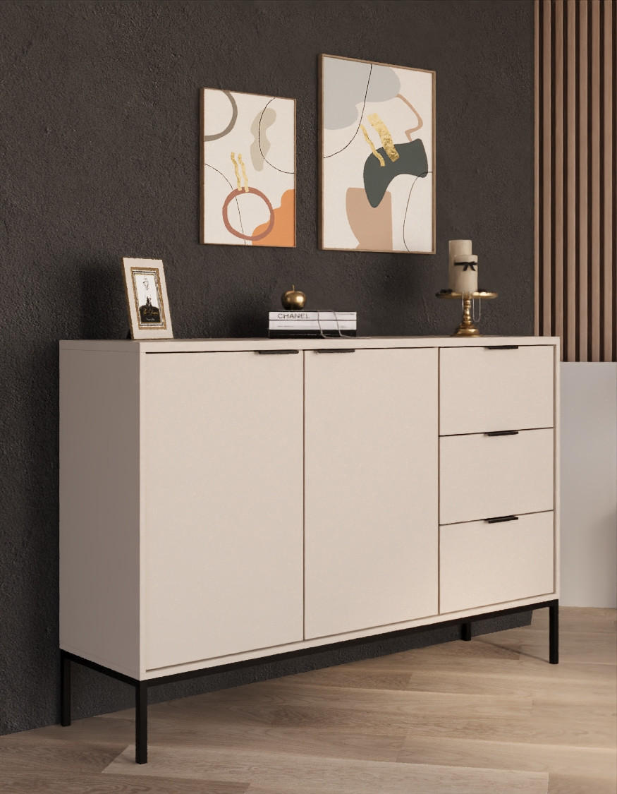 KOMMODE Austin 40/100,4/150 - Kaschmir/Schwarz, Holzwerkstoff (40/100/150cm) - RAUMHIRSCH FURNITURE