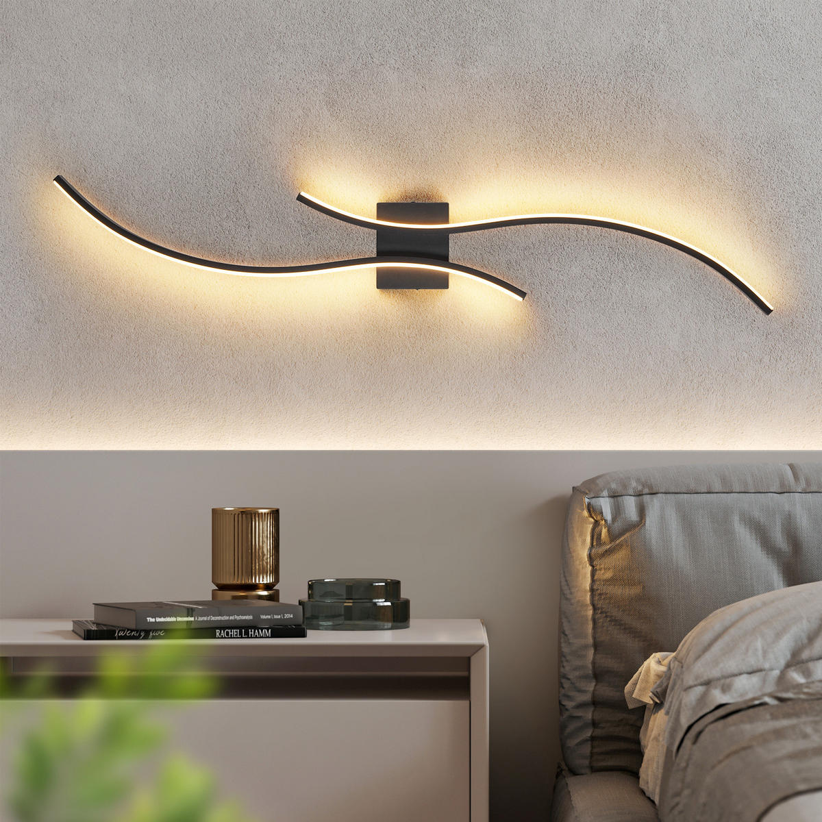 LED-WANDLEUCHTE Flammor 101.5/13.5/4.9 cm - Schwarz, Metall (13.5/4.9/101.5cm) - ZMH
