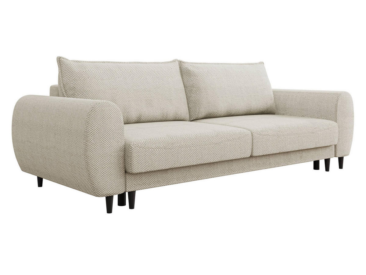 SCHLAFSOFA Sonia - Creme/Schwarz, Holz/Textil (251/76/95cm) - MIRJAN24