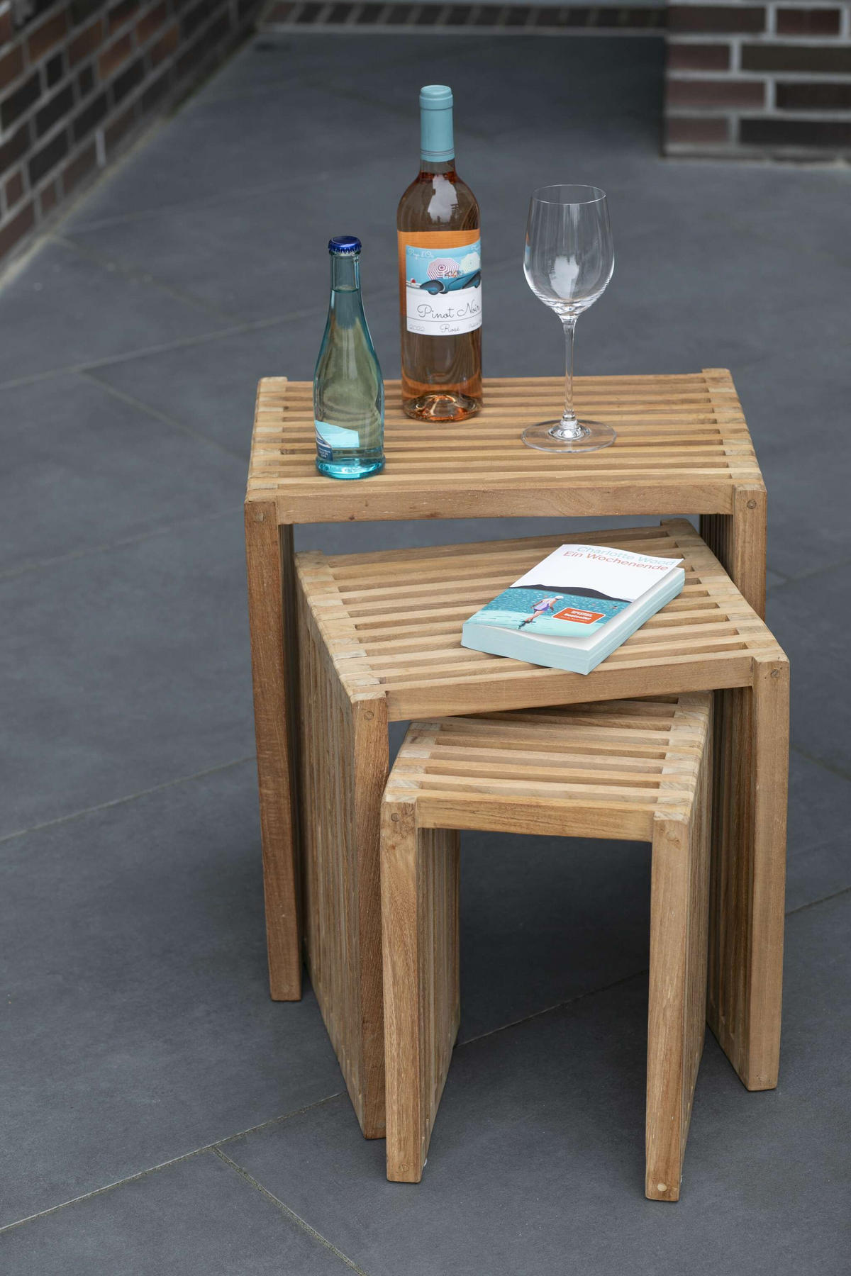 BEISTELLTISCH 3er Set - Naturfarben, Holz (32/45/50cm) - Mr. Deko