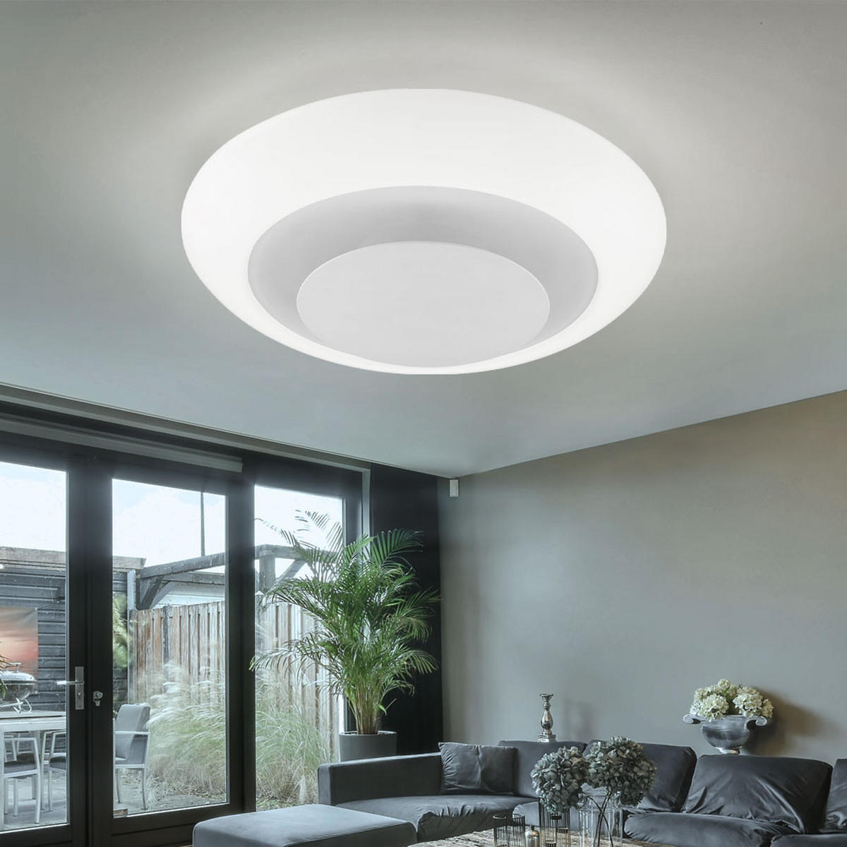 LED DECKENLEUCHTE FERAH Weiß - Weiß, Metall (50/50/11cm) - Globo Lighting