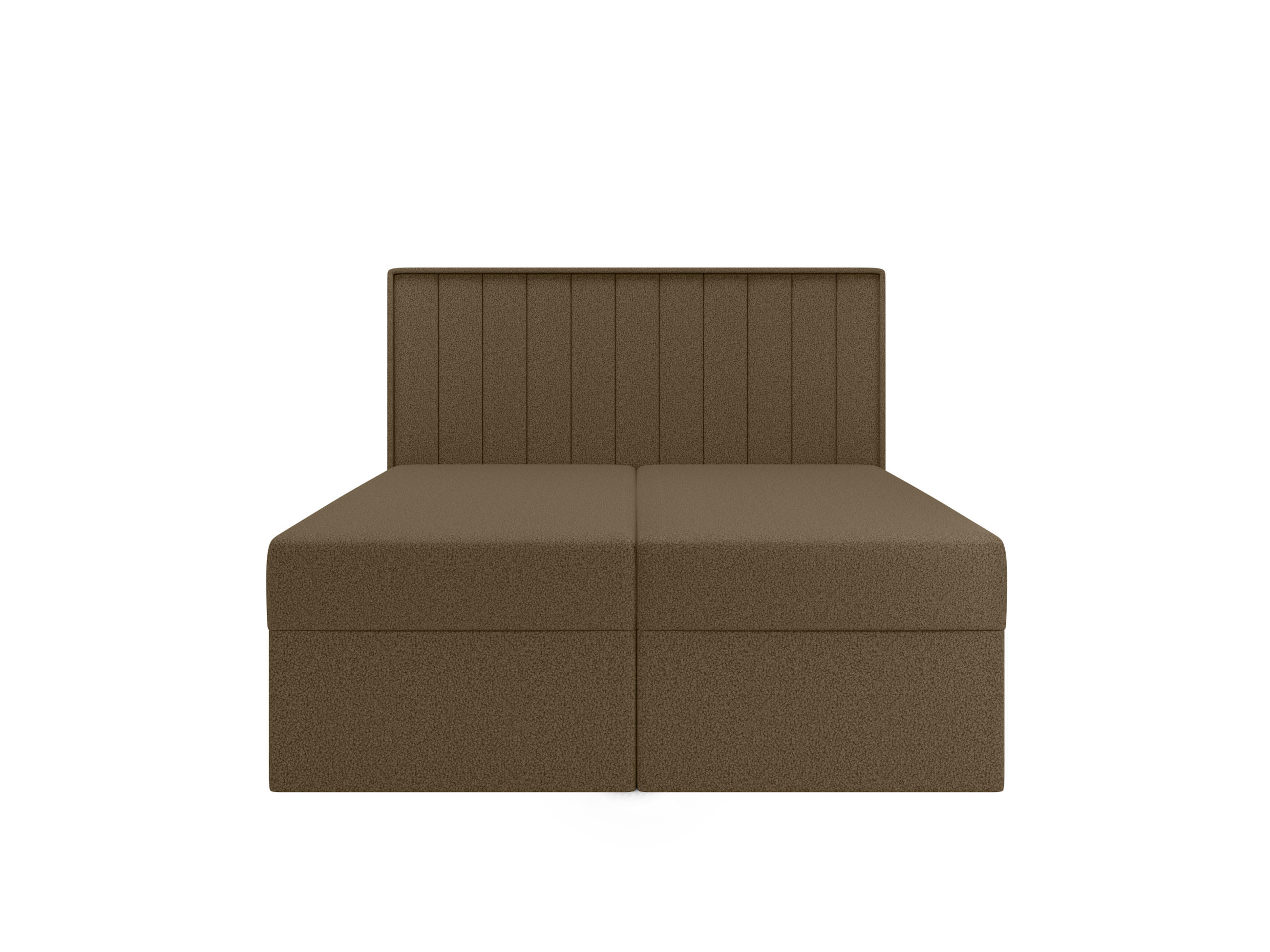 BOXBETT + Topper 180x200 braun Bouclé - Braun, Holz/Holzwerkstoff (180/200cm) - SIMKAM Furniture