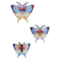 WANDDEKO Schmetterlings Trio 5/16.5 cm - Multicolor, Wellpappe (5/16.5/17cm) - KUNSTLOFT