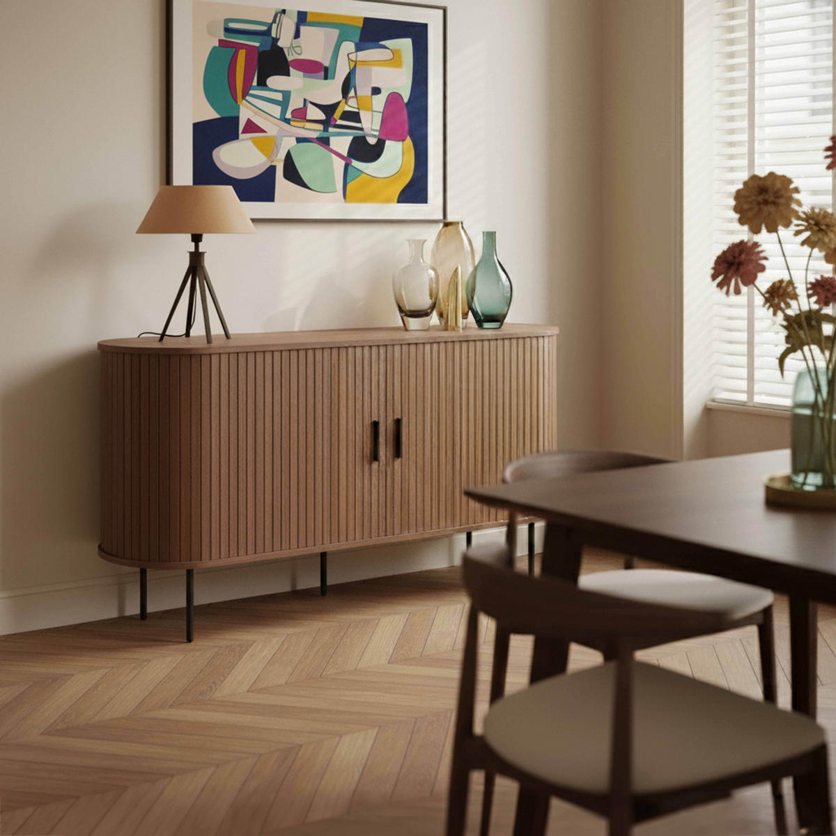 SIDEBOARD, Braun - Braun, Holz (40/76/140cm) - Oviala