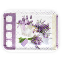 TABLETT Lavendeltraum, rechteckige Melamin Serviertablett 31x23 cm - Flieder, Kunststoff (23/2/31cm) - Lashuma