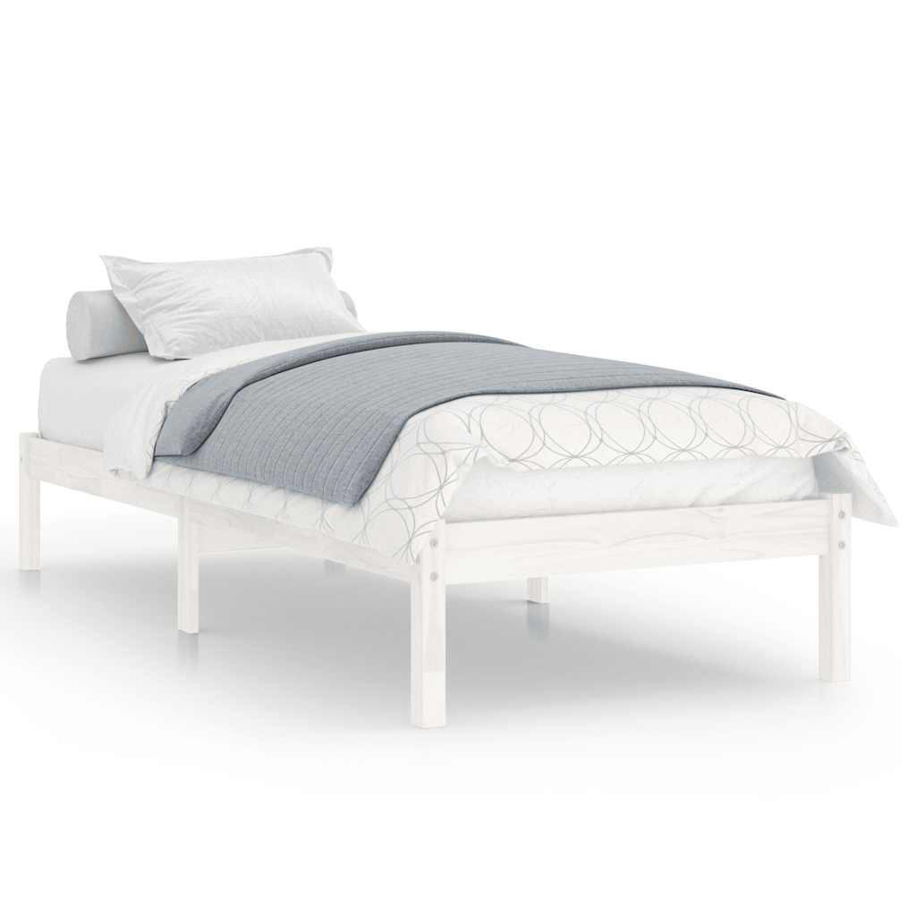 MASSIVHOLZBETT Ohne Matratze Weiss - Weiß, Textil (75/190cm) - vidaXL