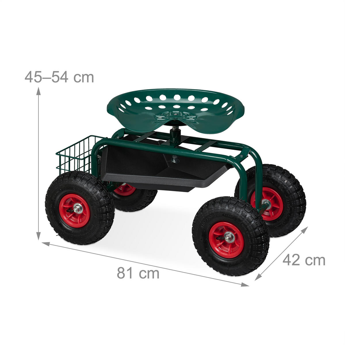 GARTENSITZ - Multicolor, Kunststoff/Metall (42/54/81cm) - Relaxdays