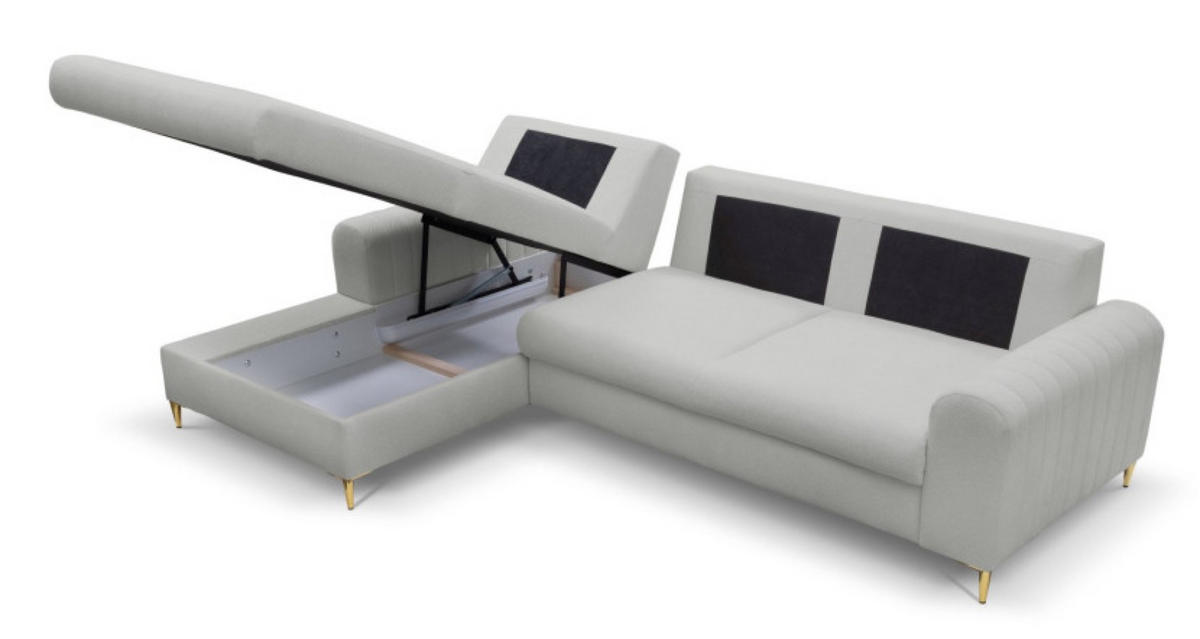 ECKSOFA Popiel Mango Mit Schlaffunktion Links - Grau, Textil (251/164cm) - Sepro Meble