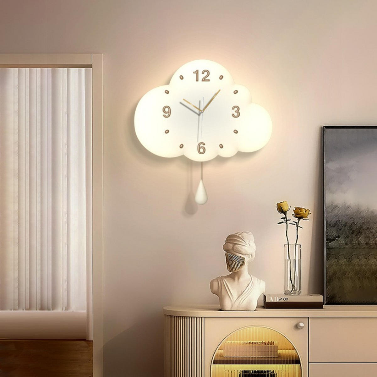 WANDUHR, Acrylmaterial, 33 x 35 cm, EU-Stecker - Weiß, Kunststoff (35/6/33cm) - Weltevree