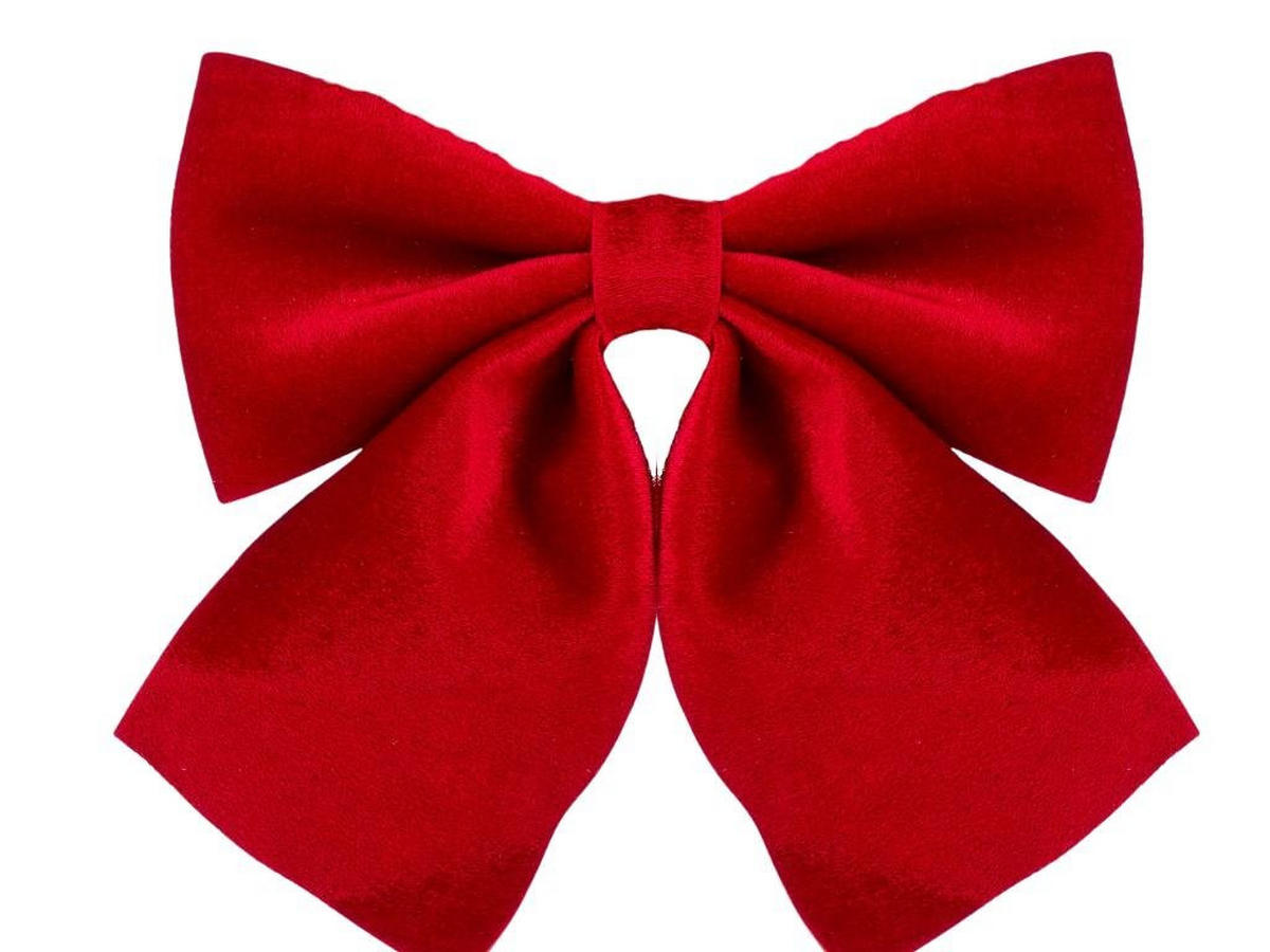 WEIHNACHTSSCHLEIFE rot glänzend, 20 × 23 cm - Rot, Naturmaterialien (23cm) - LAALU