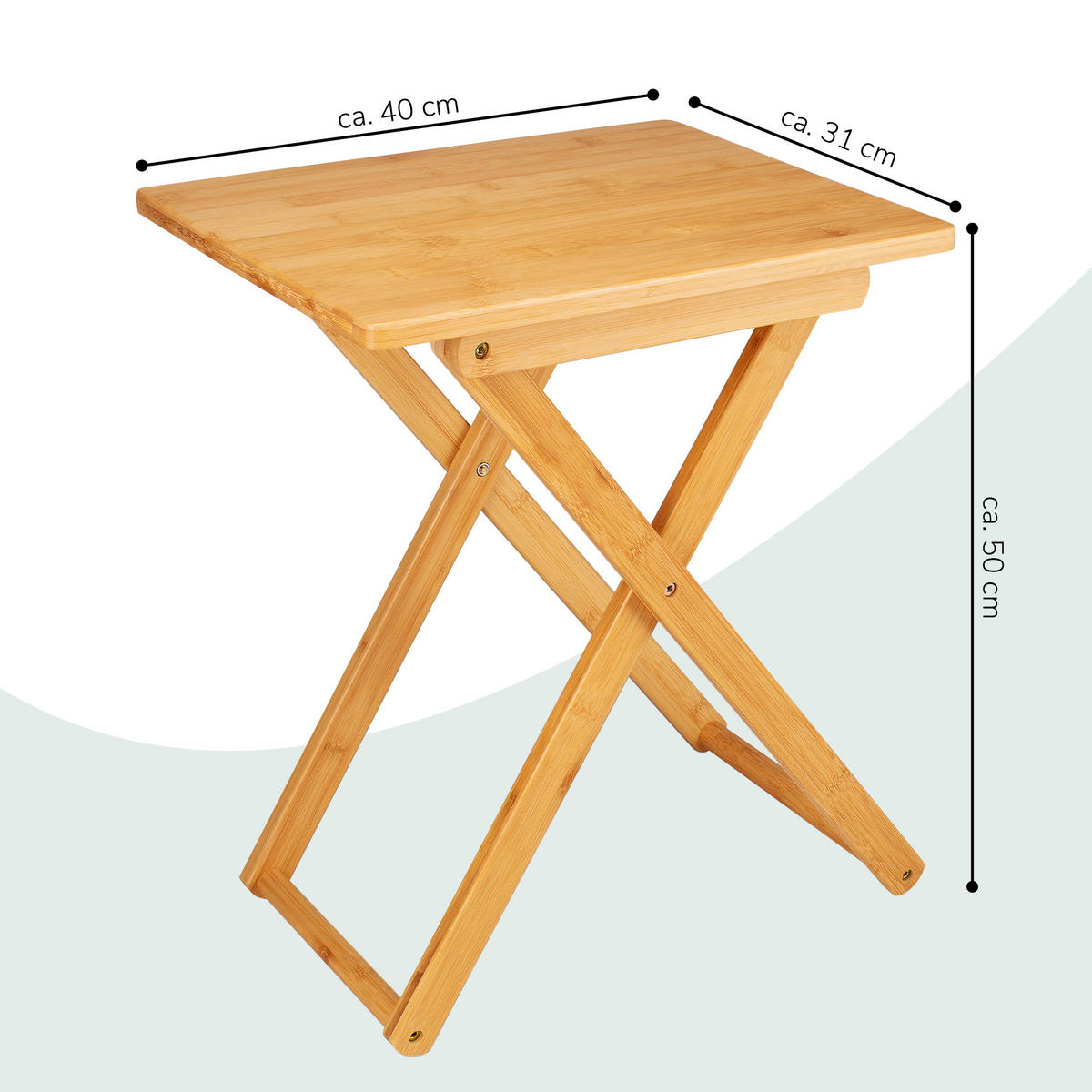 BEISTELLTISCH, Bambus - Hellbraun, Metall (40/31/50cm) - bremermann