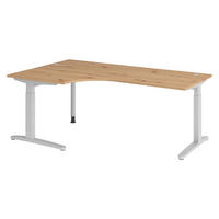 SCHREIBTISCH Serie-XB 120/200/74 cm in Wildeiche/Silberfarben - Wildeiche/Silberfarben, Holzwerkstoff (120/200/74cm) - bümö