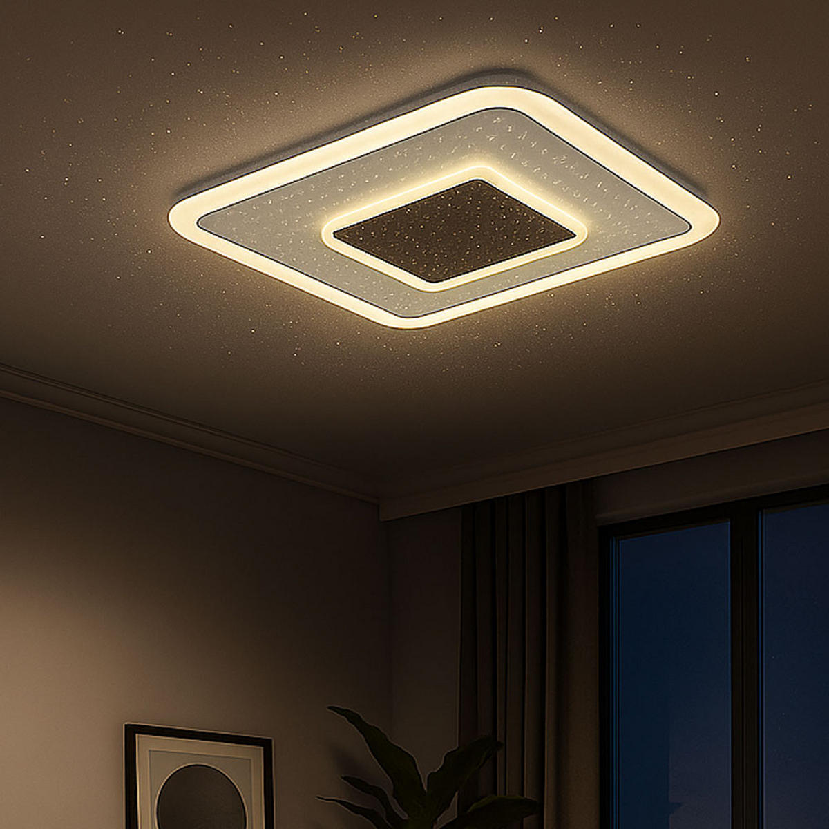 LED DECKENLEUCHTE Metall Weiß - Weiß, Metall (46/46/5.5cm) - Globo Lighting