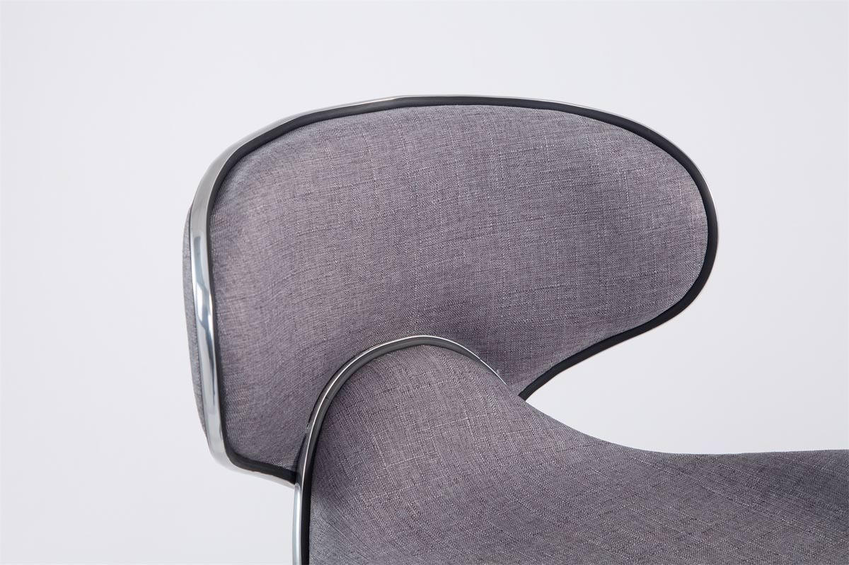 BARHOCKER 2er Set Stoff hellgrau - Chromfarben/Hellgrau, Textil/Metall (46/88/49cm) - CLP
