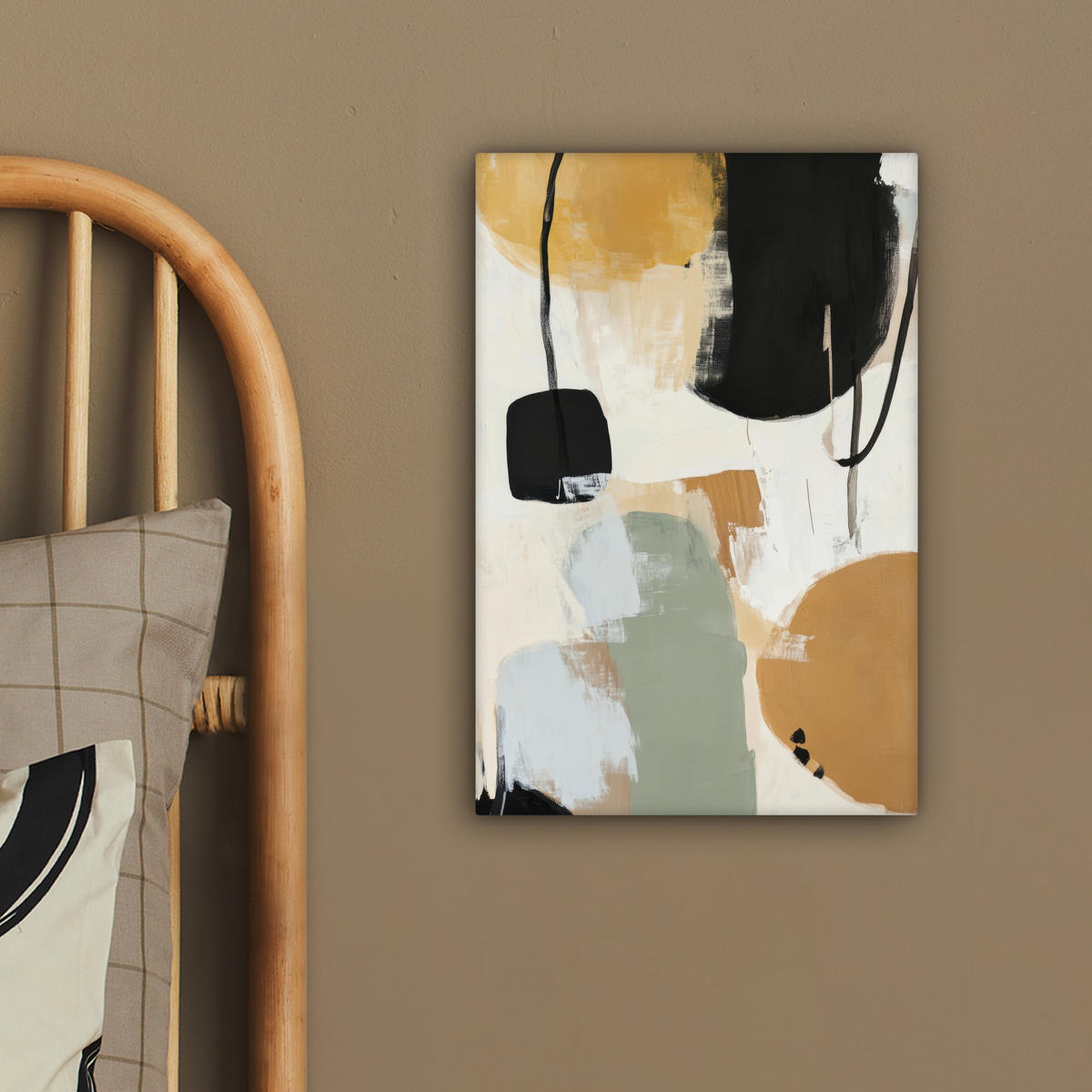 LEINWANDBILD Farbe - Abstrakt - Farben 20x30 cm - Currygelb, Textil (20/30cm) - MuchoWow