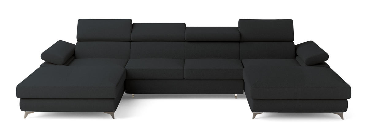 ROHOVÁ SEDAČKA DETTI černá - černá, kov/dřevo (339/190cm) - MASSENO