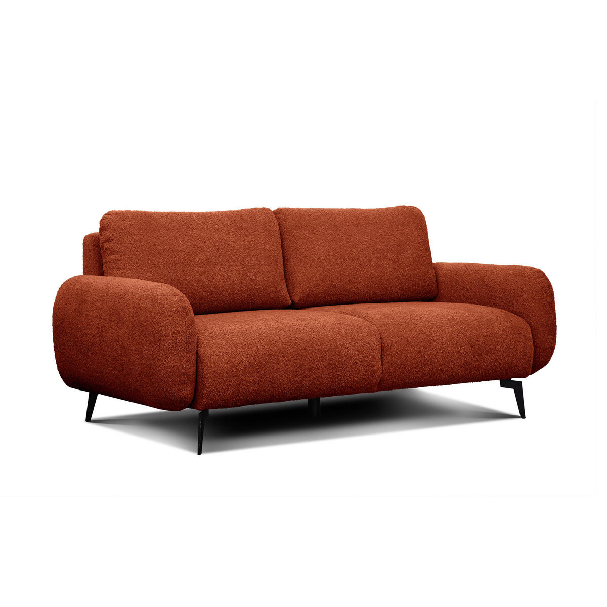 SOFA FEBE 3-Sitzer, dunkelorange - Dunkelorange/Schwarz, Holz/Textil (190/82/96cm) - Courtois Laville