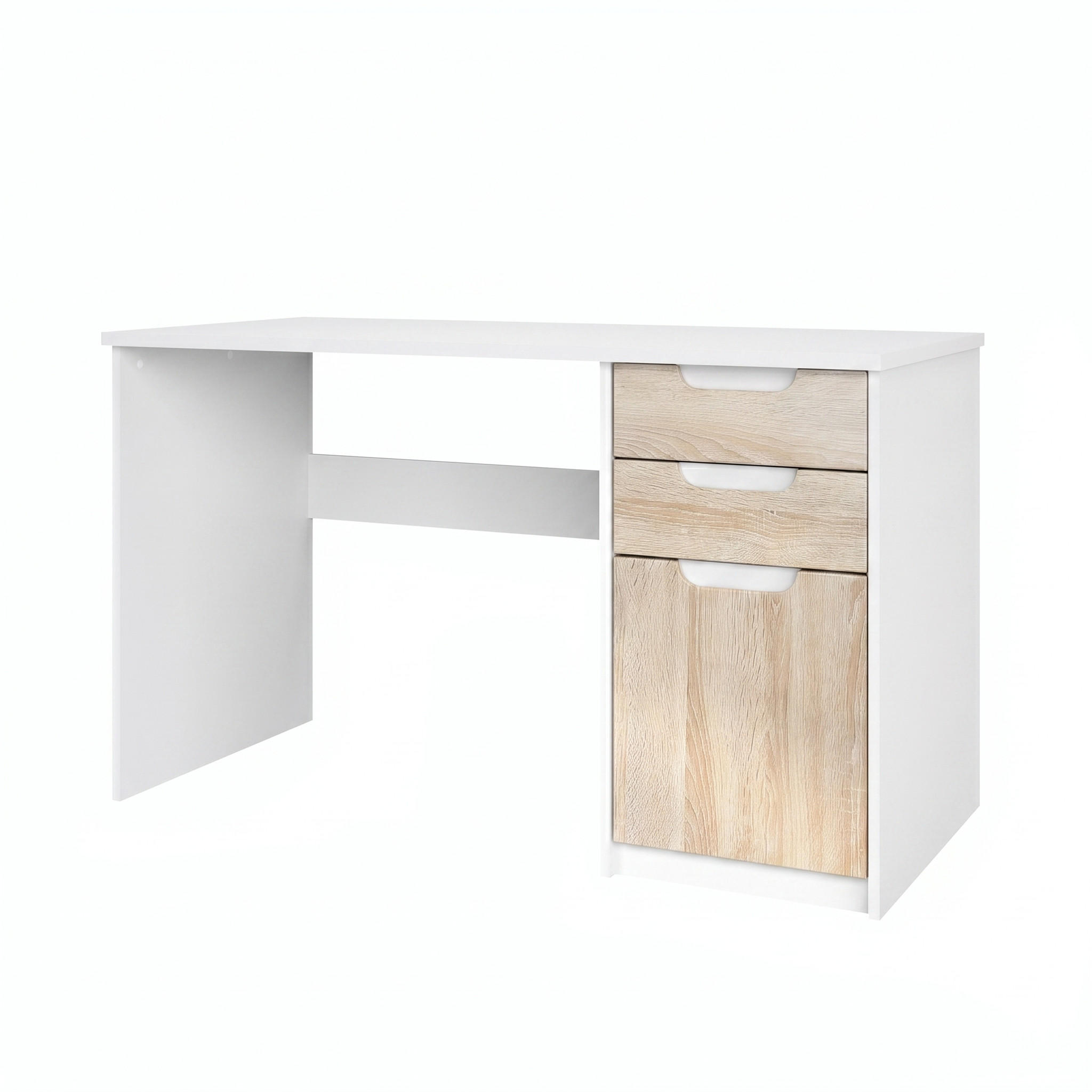 SCHREIBTISCH Logan Fronten in Eiche sägerau - Eiche San Remo, Holzwerkstoff (60/129/76cm) - Vladon