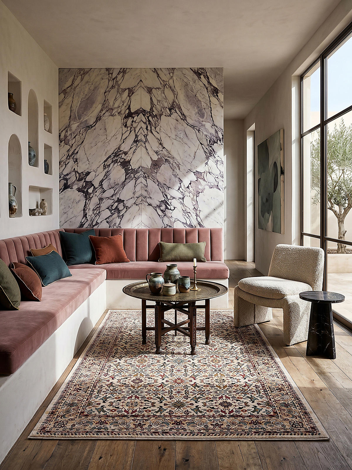 KURZFLORTEPPICH GLAZERT, orientalisch, Natur, 120 x 170 cm - Naturfarben, Textil (170/120cm) - KADIMA DESIGN