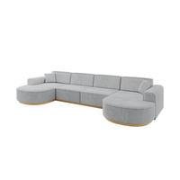 WOHNLANDSCHAFT MARI-U2-v2 - 388x171x83 cm Grau Cord - Grau, Holzwerkstoff/Textil (388/83/171cm) - ALTDECOR