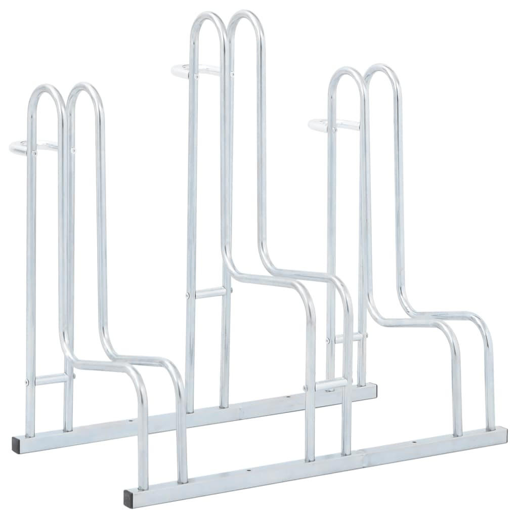FAHRRADSTÄNDER Für 3 Fahrräder Freistehend Verzinkter Stahl - Silberfarben, Metall (40/73/73.5cm) - vidaXL