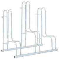FAHRRADSTÄNDER Für 3 Fahrräder Freistehend Verzinkter Stahl - Silberfarben, Metall (40/73/73.5cm) - vidaXL