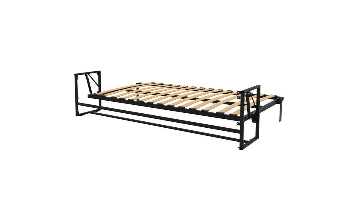 WANDBETT Morphy Classik Modulares SizeFlex- und TypeFlex-System - 200x120 Horizontal - Schwarz, Holz (200/120cm) - WallBedKing