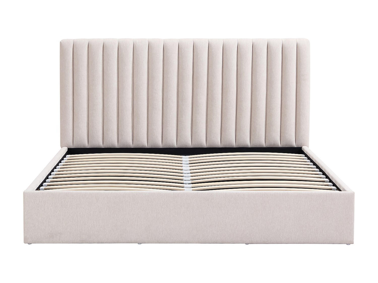 BETT mit Bettkasten - 2 Personen - stoff - beige Saraneli - Beige, Textil (160/200cm) - Vente-Unique