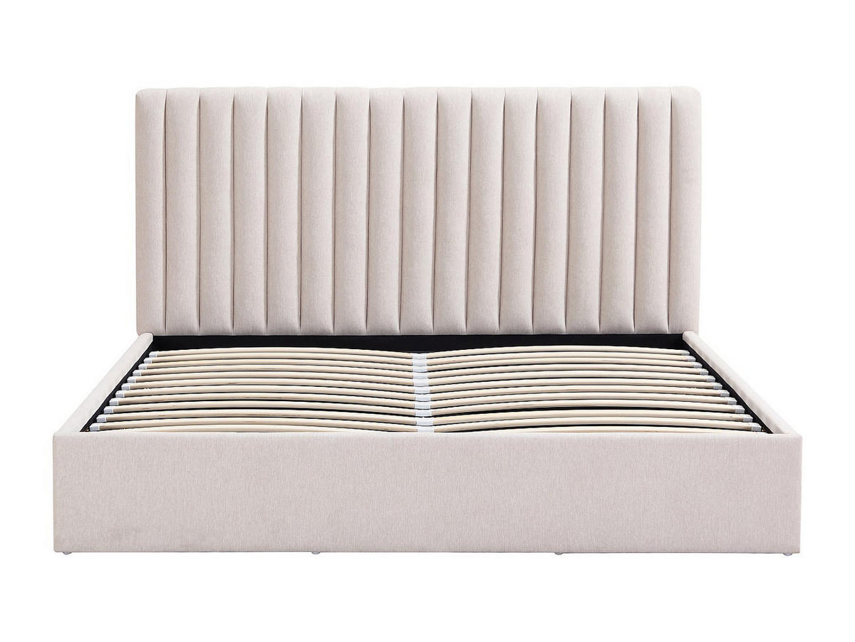 BETT mit Bettkasten - 2 Personen - stoff - beige Saraneli - Beige, Textil (140/190cm) - Vente-Unique